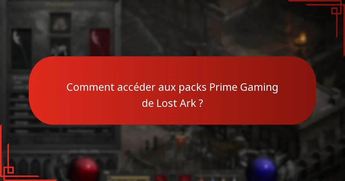 Quels contenus sont inclus dans les packs Prime Gaming de Lost Ark ?