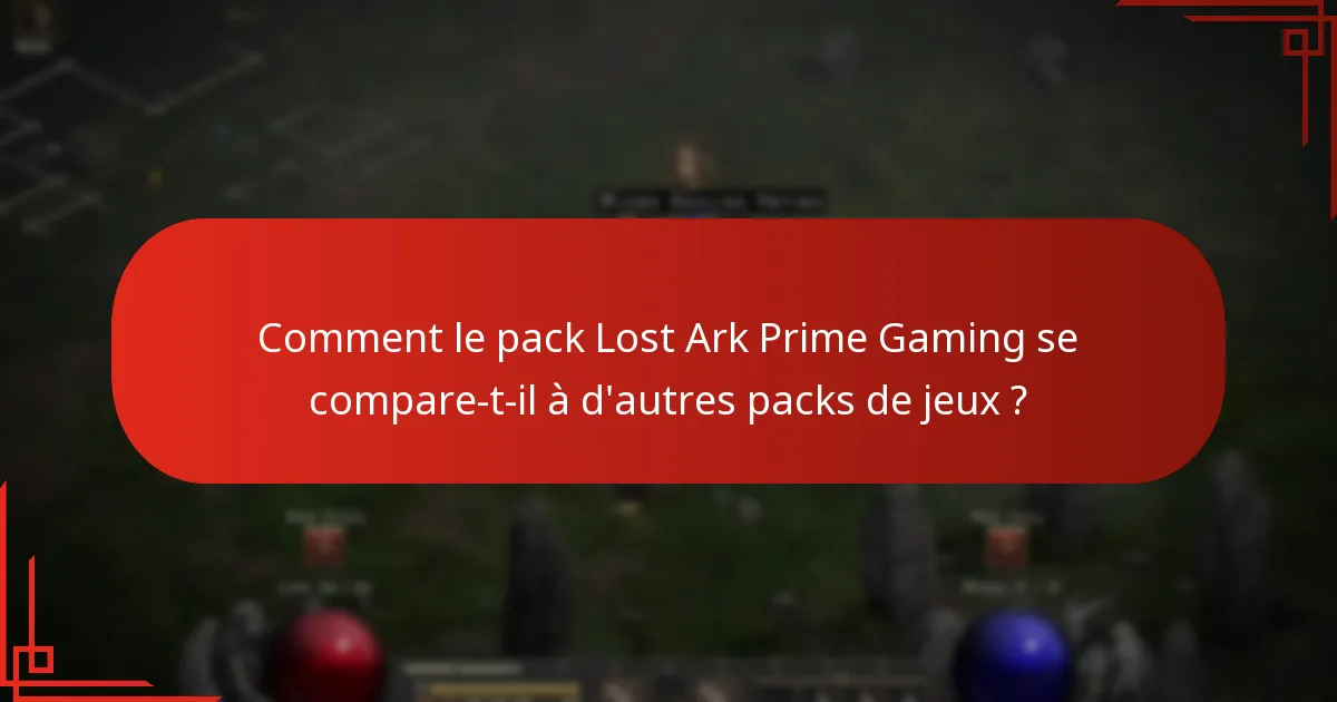 Quand le pack Lost Ark Prime Gaming est-il disponible ?