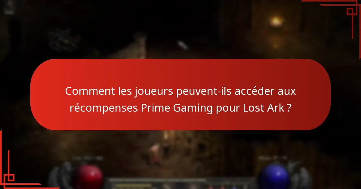 Comment les joueurs peuvent-ils accéder aux récompenses Prime Gaming pour Lost Ark ?