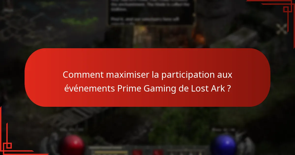 Quelles récompenses les joueurs peuvent-ils gagner lors des événements Prime Gaming de Lost Ark ?